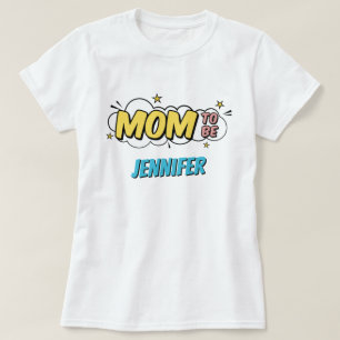 Camiseta Mãe de Chuveiro de Bebê Super-Herói de Quadrinhos