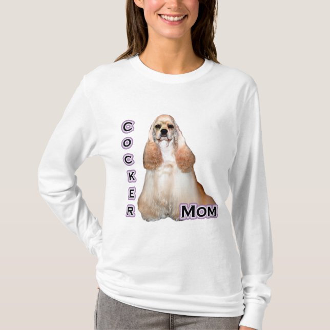 Camiseta Mãe de Cocker Spaniel Loira; Mãe de Cocker Spaniel (Frente)