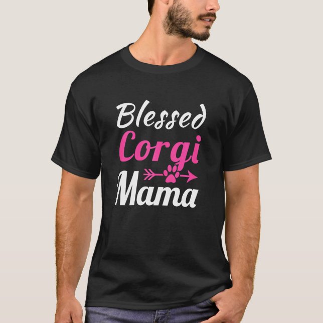 Camiseta Mãe de Corgi Abencoada Feminina (Frente)