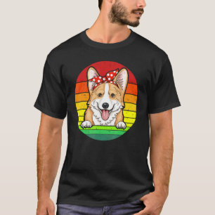 Camiseta Mãe de Corgi Fofa e Divertida com Bolinhas Vermelh