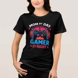 Camiseta Mãe de Dia, Jogadora de Videgame à Noite: Controle