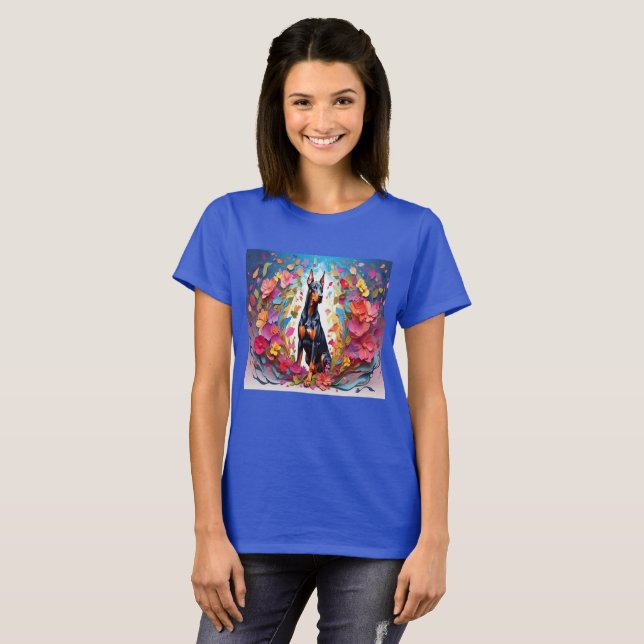 Camiseta Mãe de Doberman Pinscher para Sempre (Frente Completa)