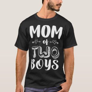 Camiseta Mãe De Dois Garotos Gêmeos Mamãe Mulheres