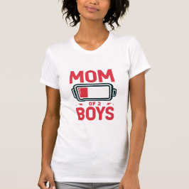 Camiseta Mãe de Dois Meninos sem Energia - Pai Relacionável