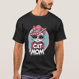 Camiseta Mãe de Duas Meninas Gata Filha para uma Mãe e Mamã