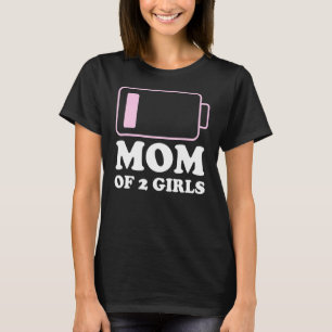 Camiseta Mãe De Duas Meninas Mãe Da Filha