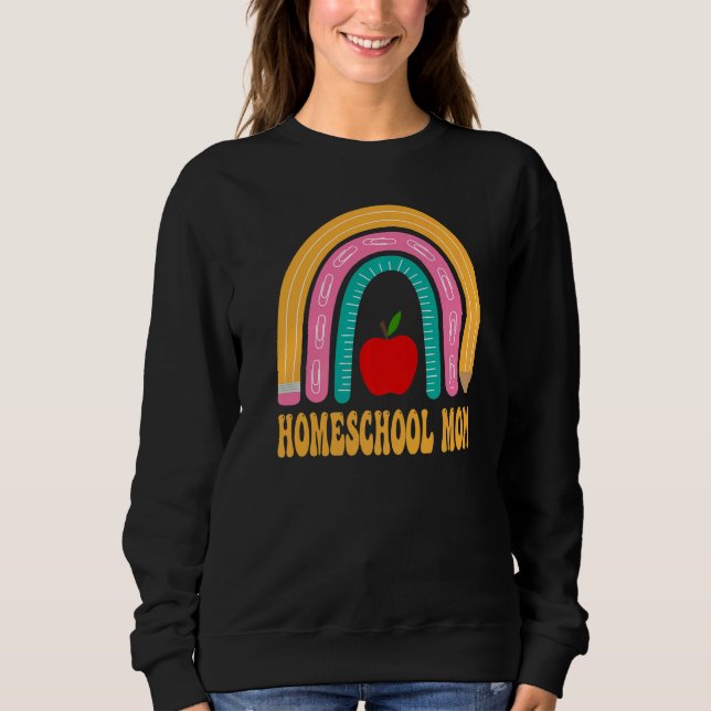 Camiseta Mãe de Ensino em Casa Lápis Arco-íris Agradeciment (Frente)