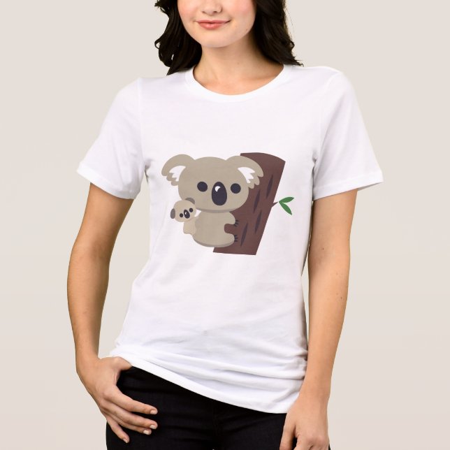 Camiseta Mãe de família bonita Koala Ursa com bebê (Frente)