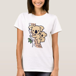Camiseta Mãe de família bonita Koala Ursa com bebê