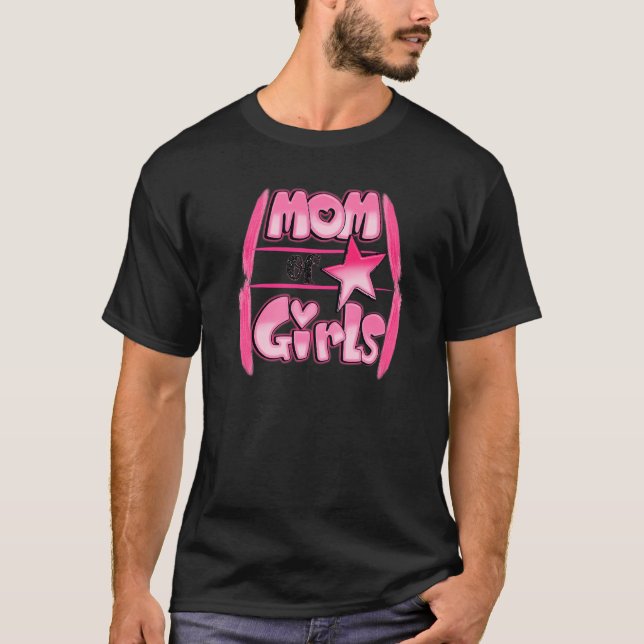 Camiseta Mãe De Feliz dia de as mães De Meninas (Frente)