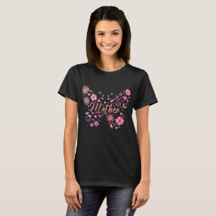 Camiseta Mãe de Flor Rosa e Roxa Fofa
