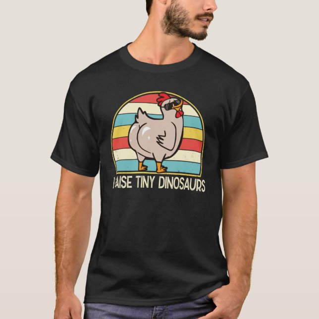 Camiseta Mãe de Frango Eu Crio Dinossauros Minúsculos Frang (Frente)