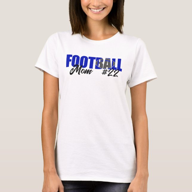Camiseta Mãe de Futebol Azul Moderno (Frente)