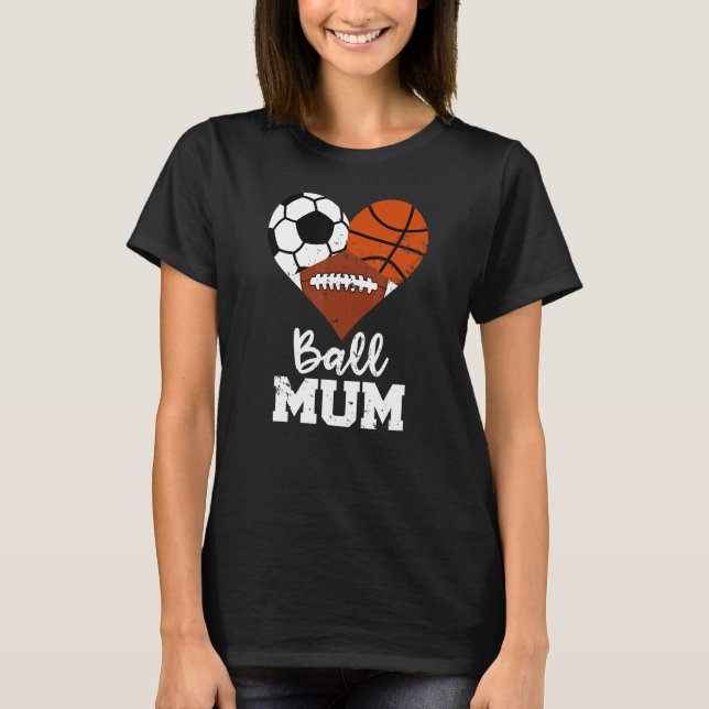 Camiseta Mãe de futebol de basquete de futebol de Mãe de bo (Frente)