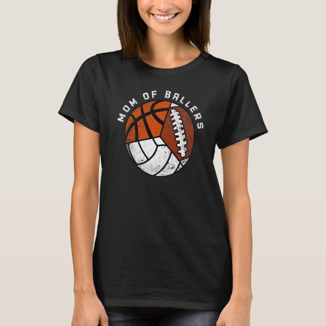 Camiseta Mãe De Futebol De Voleibol De Ballers (Frente)