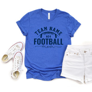 Camiseta Mãe de Futebol do Time Personalizado Azul Marinho 