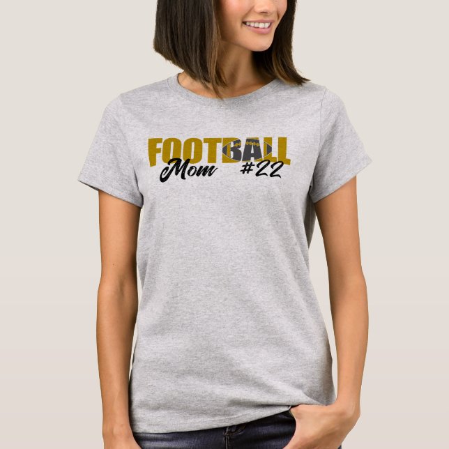 Camiseta Mãe de futebol Dourado moderno (Frente)
