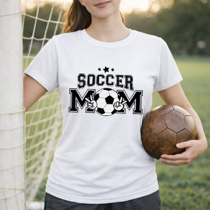 Camiseta Mãe de Futebol Estilo Universitário Com Bola
