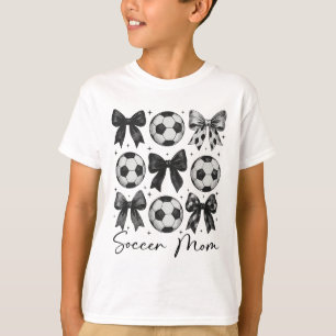 Camiseta Mãe de Futebol Fofa Diversão Laço Mãe de Futebol F