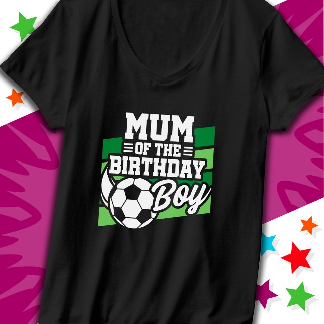 Camiseta Mãe de futebol infantil do menino de aniversário (Criador carregado)