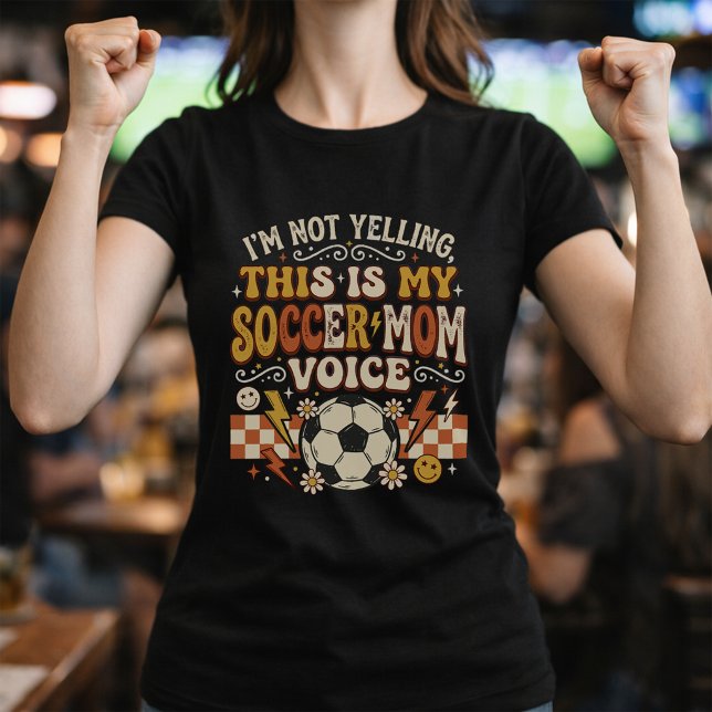 Camiseta Mãe de Futebol Retrô Voz Dia de Jogo (Criador carregado)