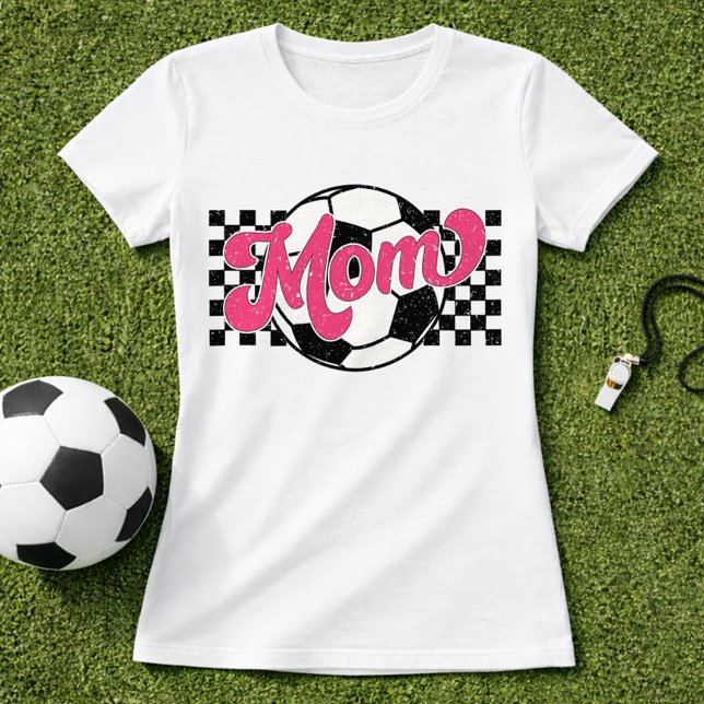 Camiseta Mãe de Futebol Rosa Gráfico Retrô (Criador carregado)