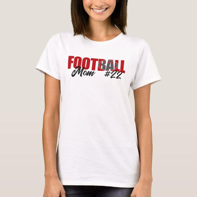 Camiseta Mãe de Futebol Vermelho Moderno (Frente)