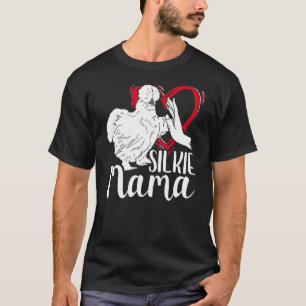 Camiseta Mãe de Galinha de Seda Silkie Mama Agricultor Gali