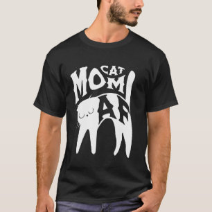 Camiseta Mãe de Gato AF Engraçado Amor por Animais Humor