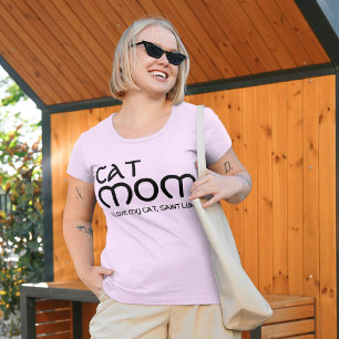 Camiseta Mãe de Gato Amante de Animais Citação Divertida Pr