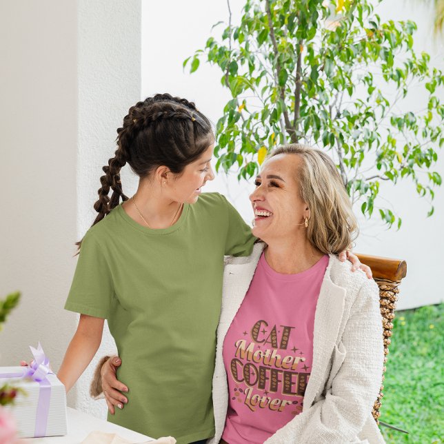 Camiseta Mãe de Gato Amante de Café (Cat Mother Coffee Lover T-Shirt)