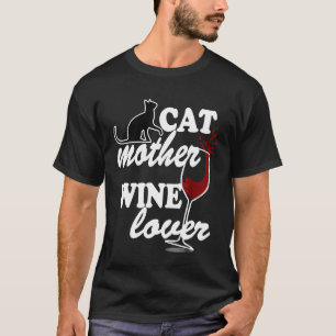 Camiseta Mãe de Gato Amante de Vinho Vinho Ca