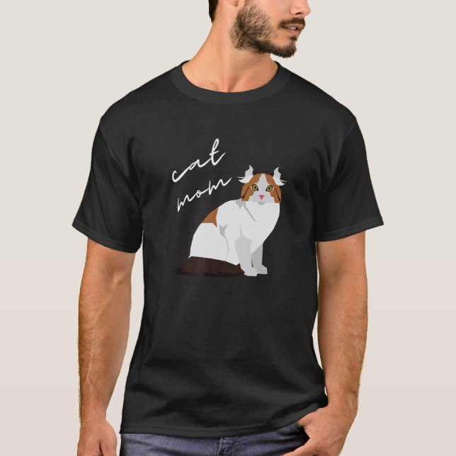 Camiseta Mãe de Gato American Curl Para Gato (Frente)