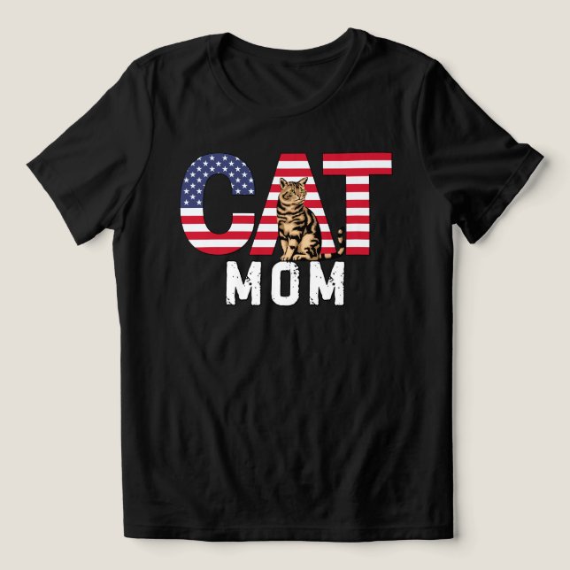 Camiseta Mãe de Gato Americana (Design frontal)