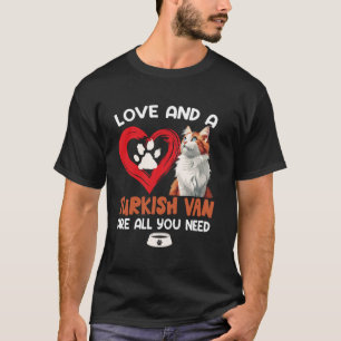 Camiseta Mãe de Gato AMOR E UM VAN TURCO SÃO TUDO Engraçado