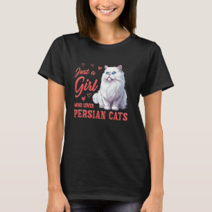 Camiseta Mãe de Gato APENAS UMA MENINA E SEUS GATOS PERSAS 