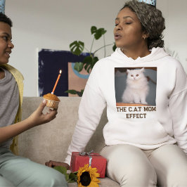 Camiseta Mãe de Gato Ash e Texto Marrom Personalizado Foto