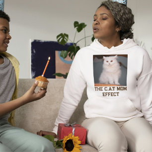 Camiseta Mãe de Gato Ash e Texto Marrom Personalizado Foto 
