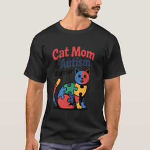 Camiseta Mãe de Gato Autismo Guerreira do Autismo Colorido