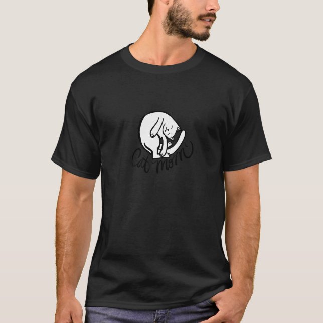 Camiseta Mãe de Gato Branco Pessoa de Gatinho Fofo (Frente)