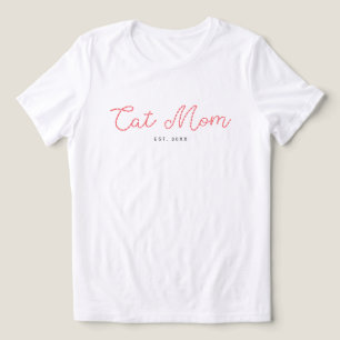 Camiseta Mãe de Gato com Bordado Fofa Adicione seu