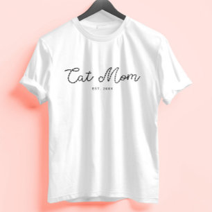 Camiseta Mãe de Gato com Bordado Fofinho Adicione