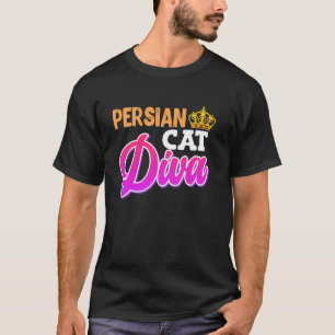 Camiseta Mãe de Gato DIVÁ DE GATO PERSA Amante de Gato Pers
