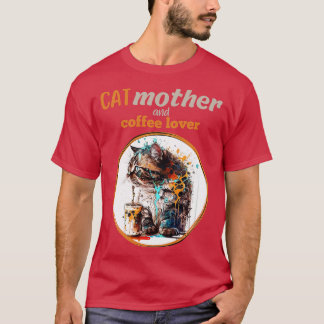 Camiseta Mãe de gato e amante de café
