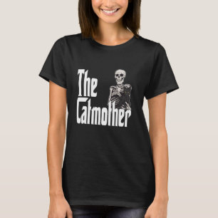 Camiseta Mãe de Gato Engraçada Gatomãe Caveira Gata Preta M