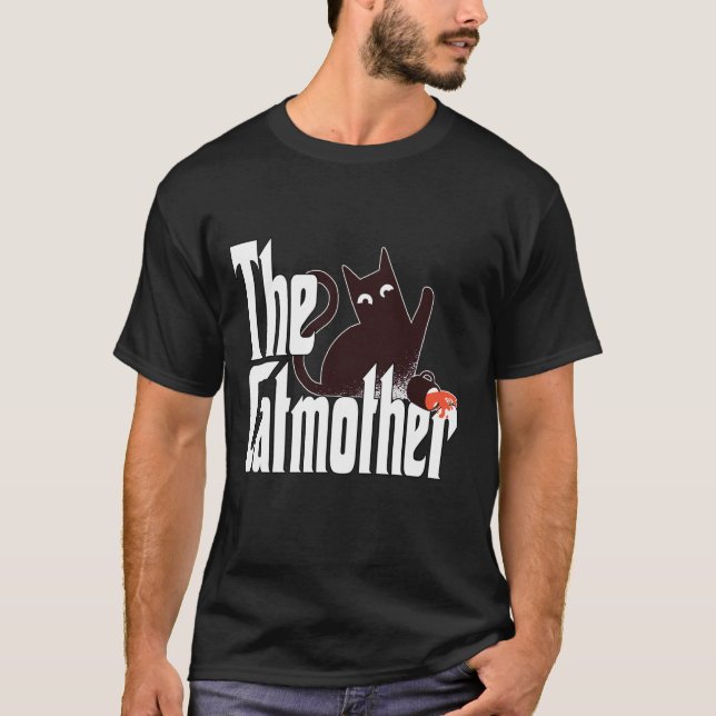 Camiseta Mãe de Gato Engraçada Gatomãe Gata Preta Má Mãe de (Frente)