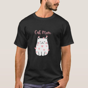 Camiseta Mãe de Gato Engraçado Coração Dia dos Namorados Co