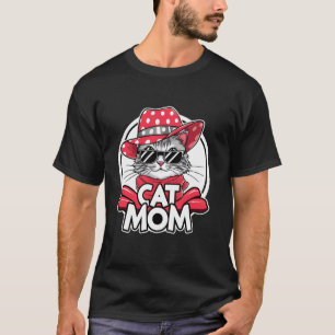 Camiseta Mãe de Gato Feliz Dia das Mães Para Amantes de Gat