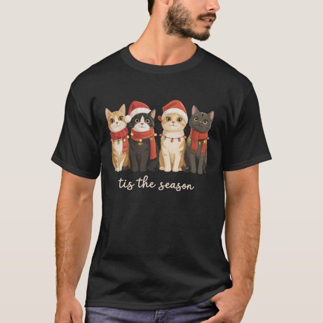 Camiseta Mãe de Gato Fofa Presente de Natal para Amantes de (Frente)