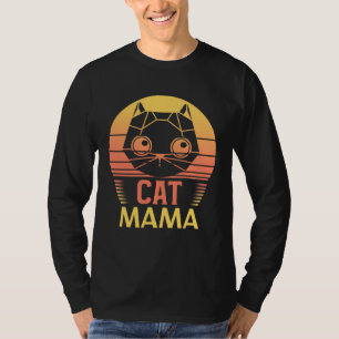 Camiseta Mãe de Gato Mamãe de Gato Estilo Vintage dos Anos